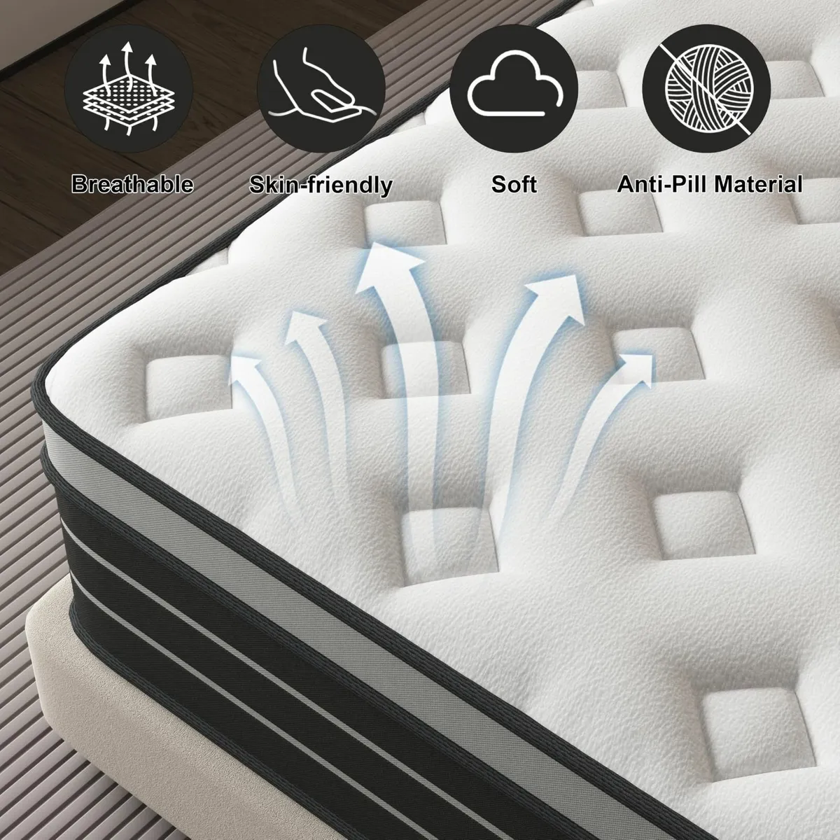 Double Mattress 4FT6 10 Inch Gel Memory Foam 7 - Image 4