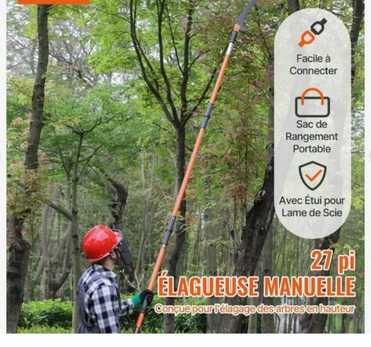 Manual Pole Saw, 2.2 - 8.2 m Extendable Tree - Image 3