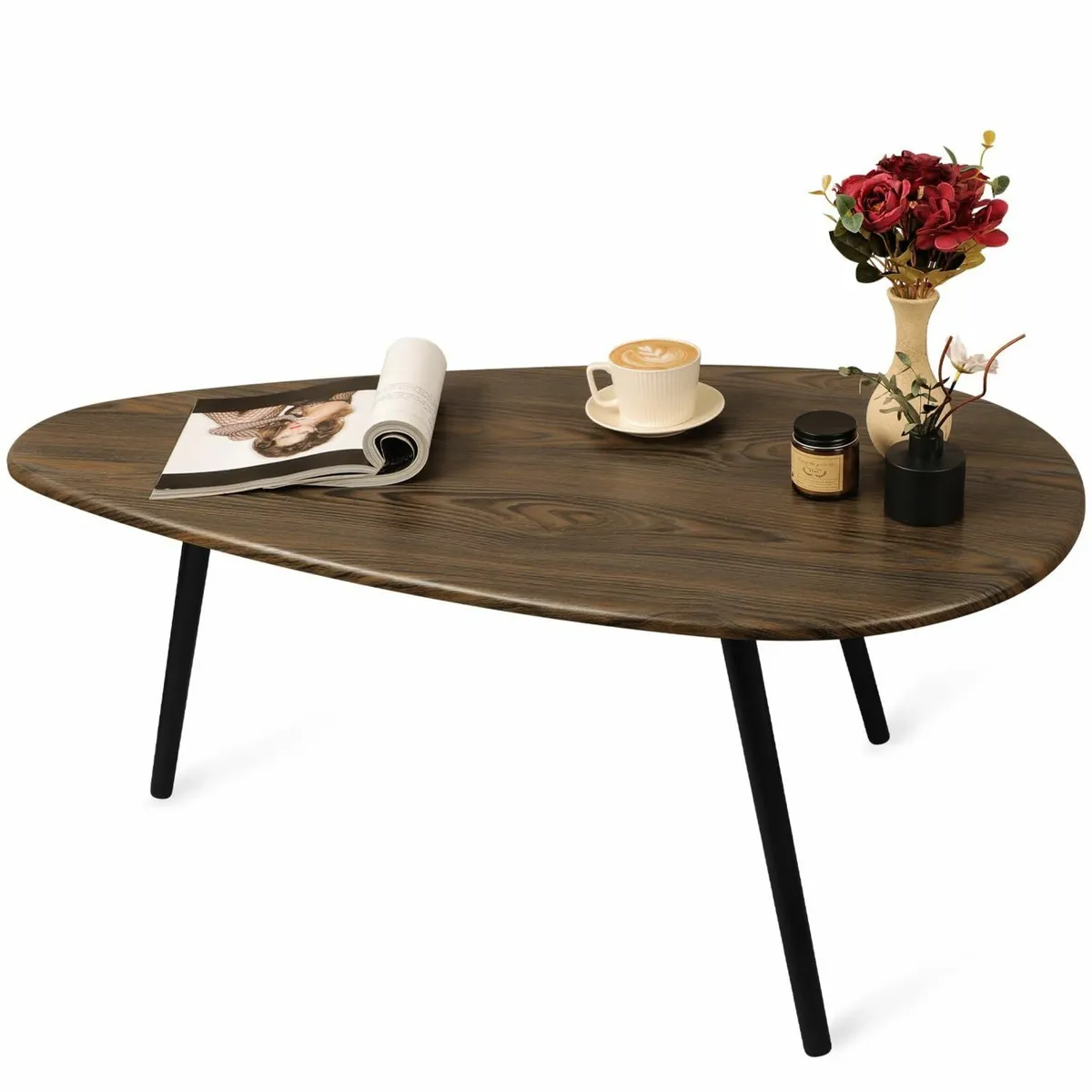 Large Oval Coffee Table Mid Century Modern for - Image 3