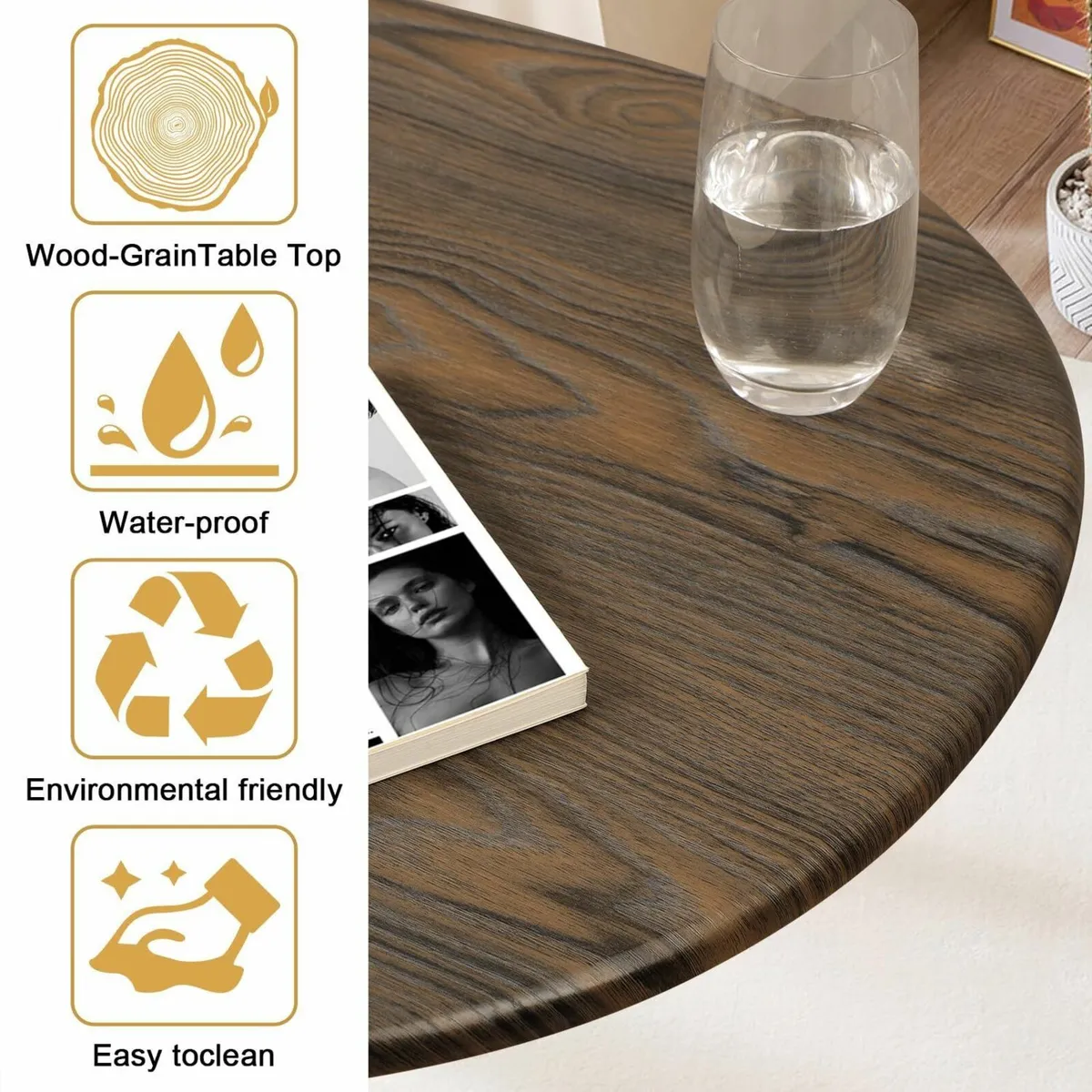 Large Oval Coffee Table Mid Century Modern for - Image 4