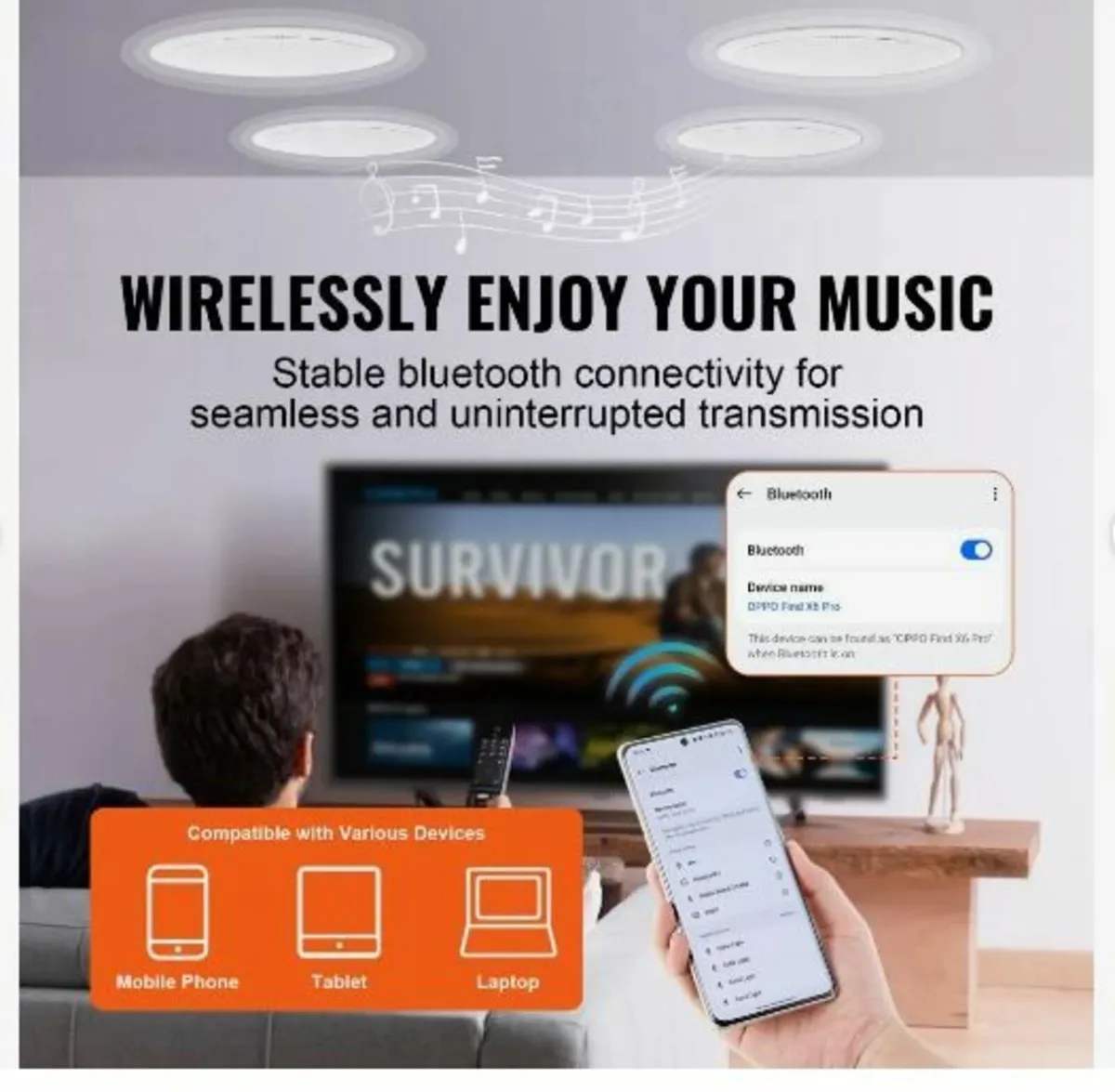 4 PCs 6.5"/16.5 cm Bluetooth Ceiling Speakers - Image 3