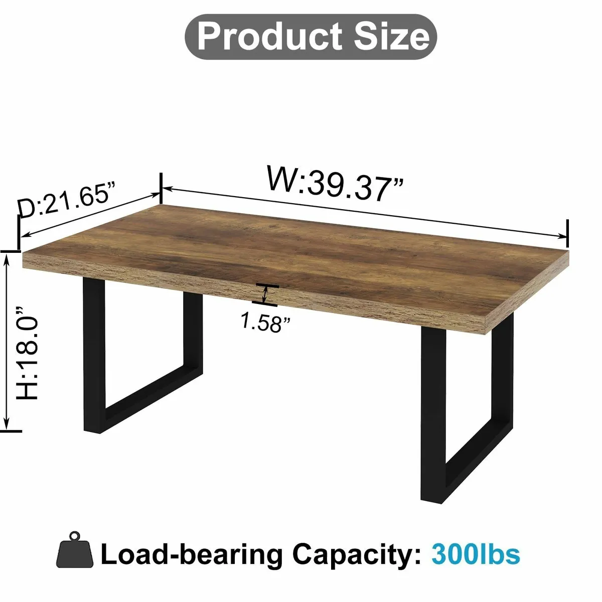 Farmhouse Coffee Table Modern Simple Wooden for - Image 2