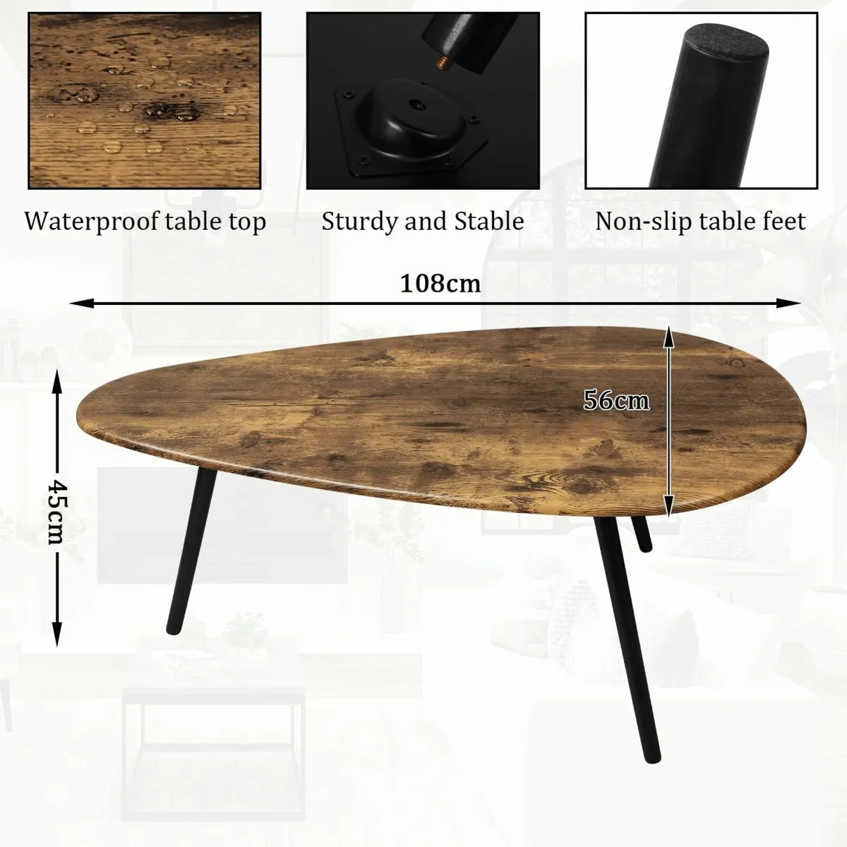 Modern Coffee Table for Living Room Small Mid - Image 2