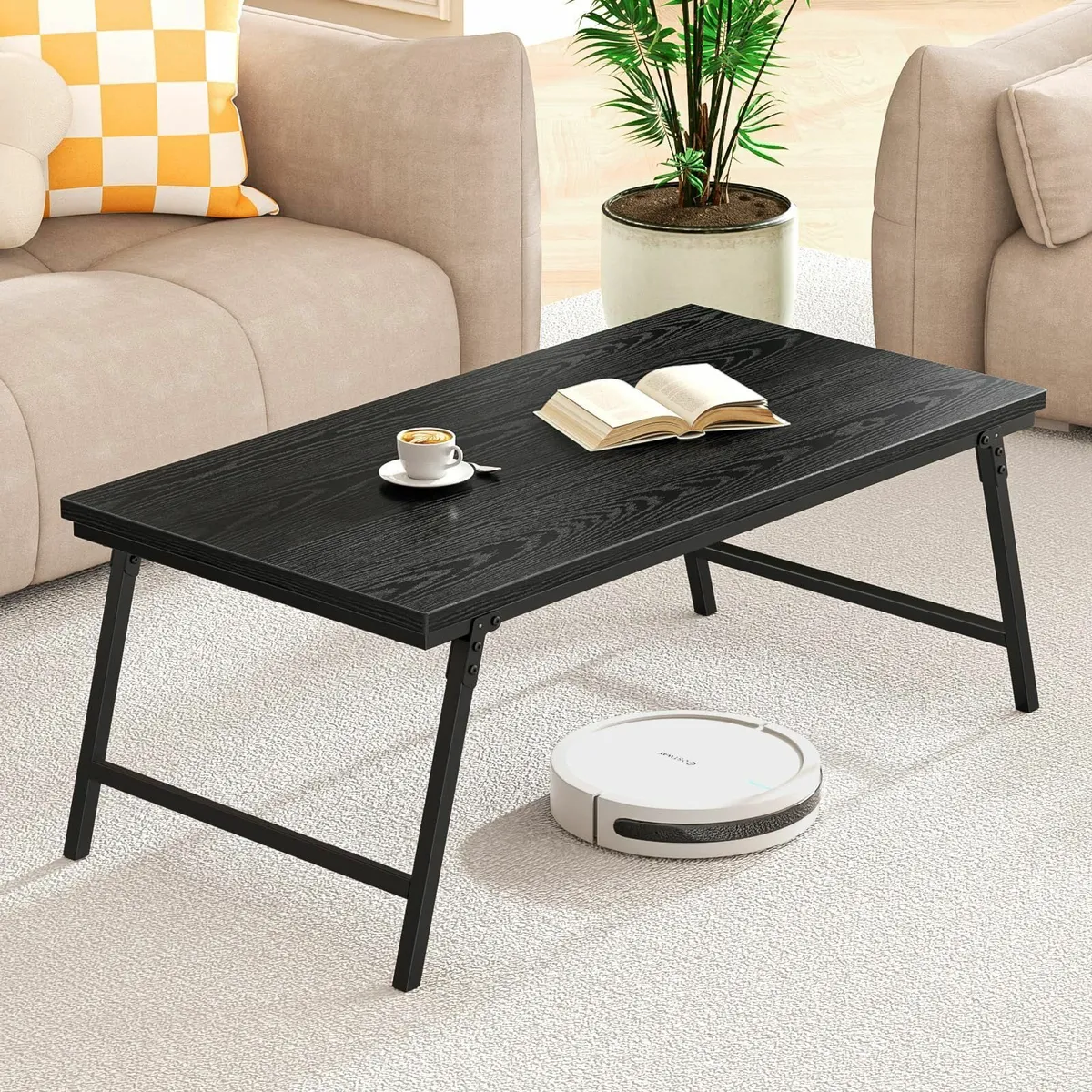 Folding Coffee Table for Living Room Portable Low - Image 1