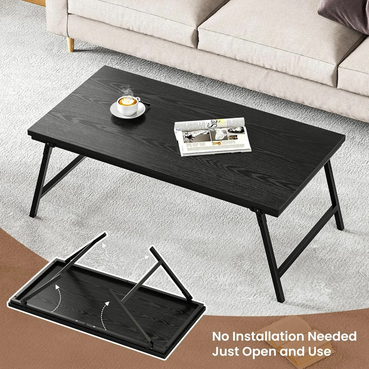Folding Coffee Table for Living Room Portable Low - Image 4