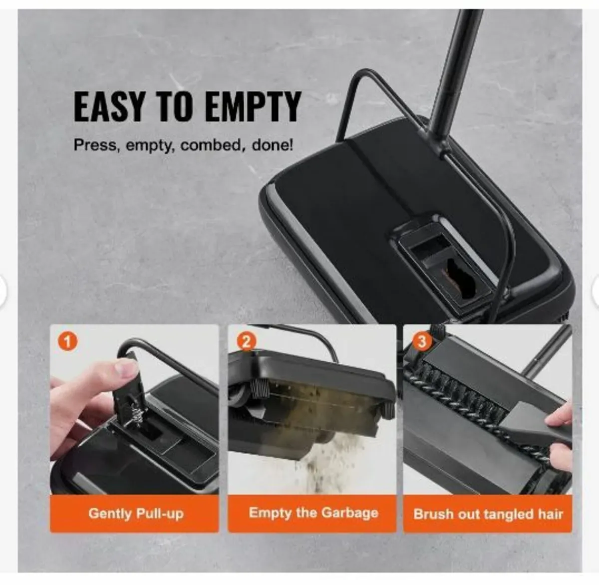 Carpet Sweeper, 20 cm Sweeping Paths - Image 3