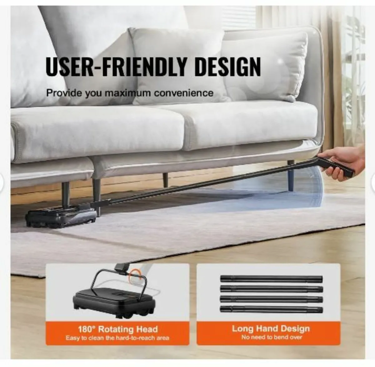 Carpet Sweeper, 20 cm Sweeping Paths - Image 4