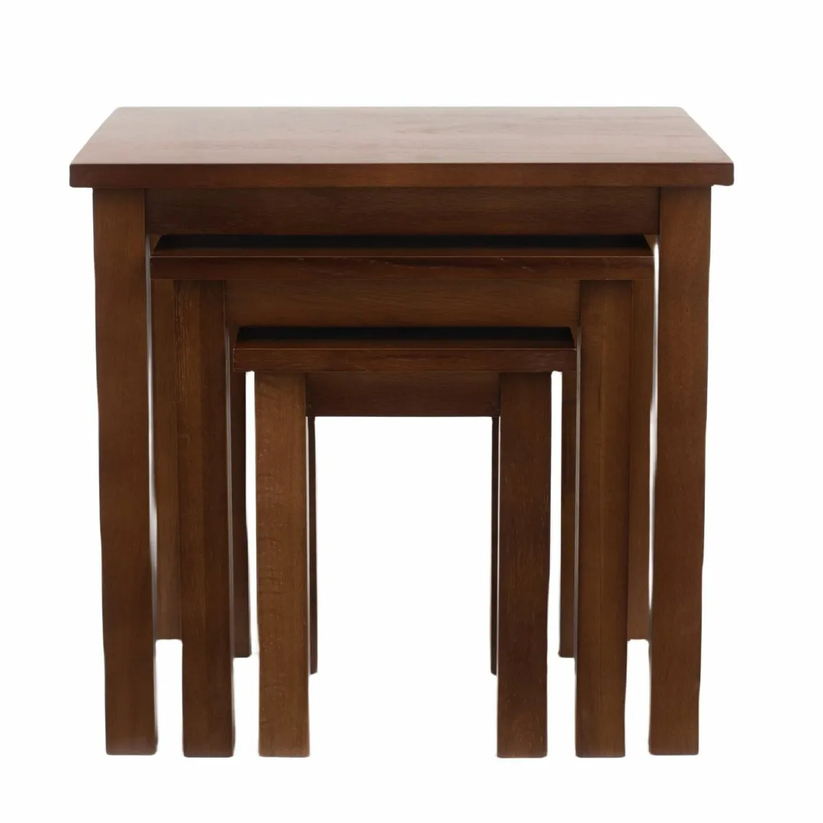 Oak 3 Nest of Tables in Light Solid Wooden Side - Image 3