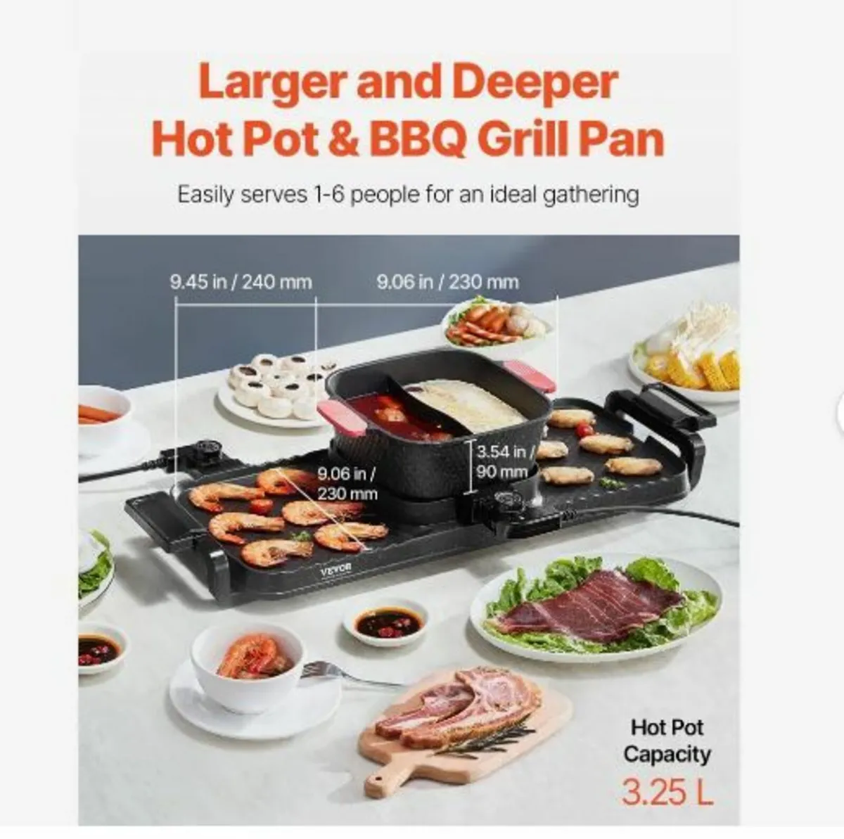 Hot Pot with Grill, 2300W 2-in-1 Electric - Image 4