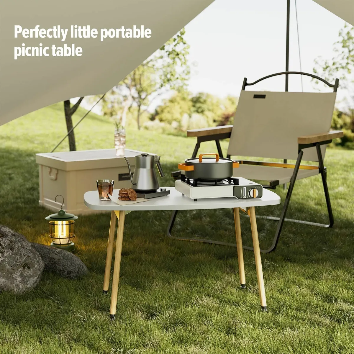 Folding Coffee Table White Small Tables for - Image 4