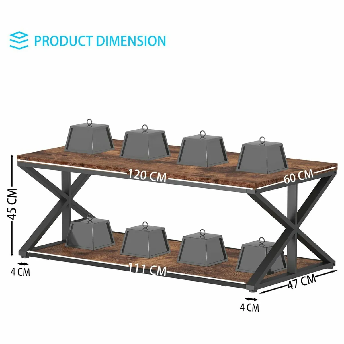 Rustic Coffee Table Farmhouse Tables for Living - Image 2