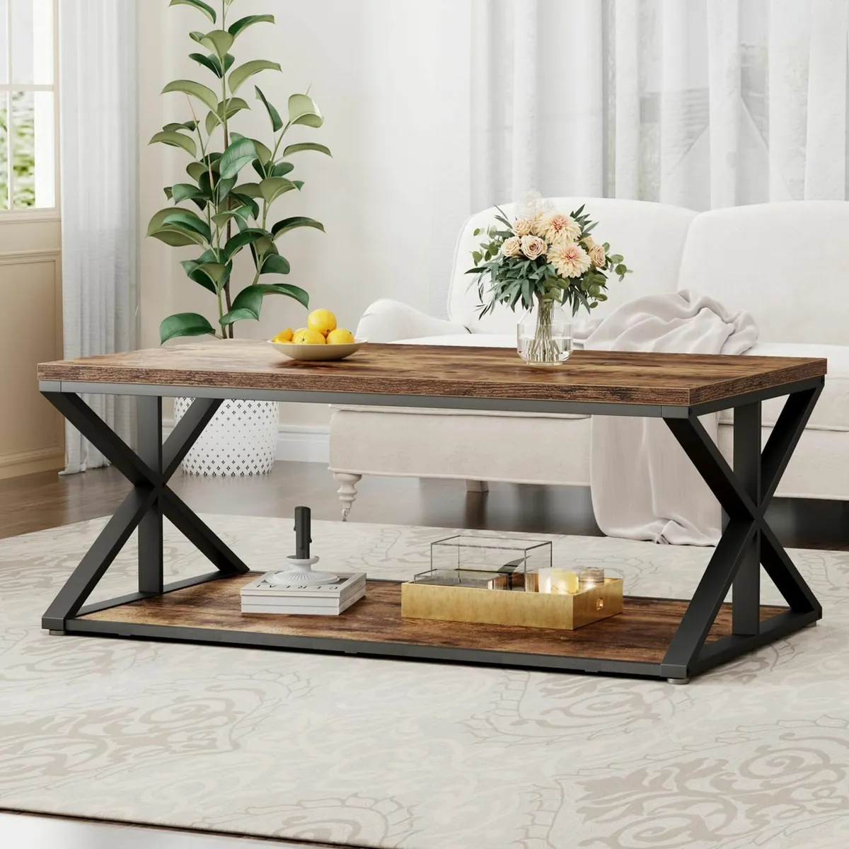 Rustic Coffee Table Farmhouse Tables for Living - Image 3