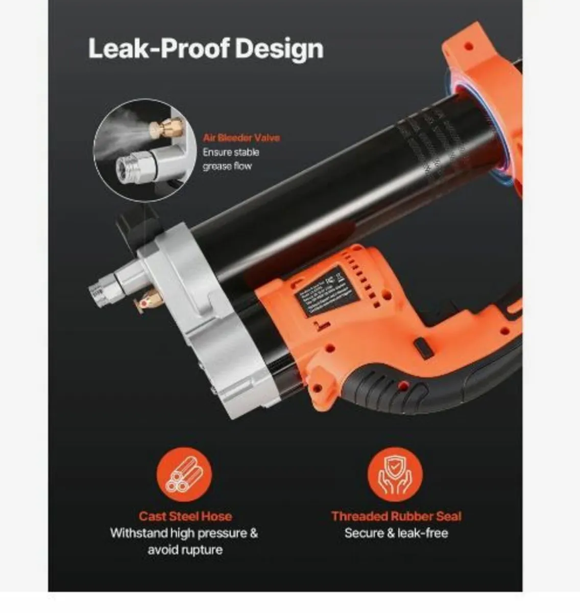 Cordless Grease Gun, 8000 PSI Max Pressure - Image 4