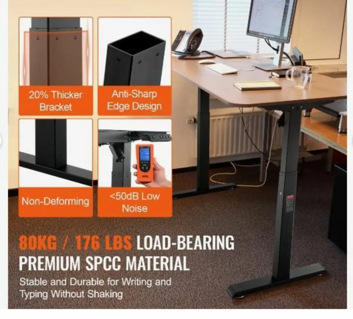 Standing Desk Frame, Adjustable 70-117 cm - Image 2