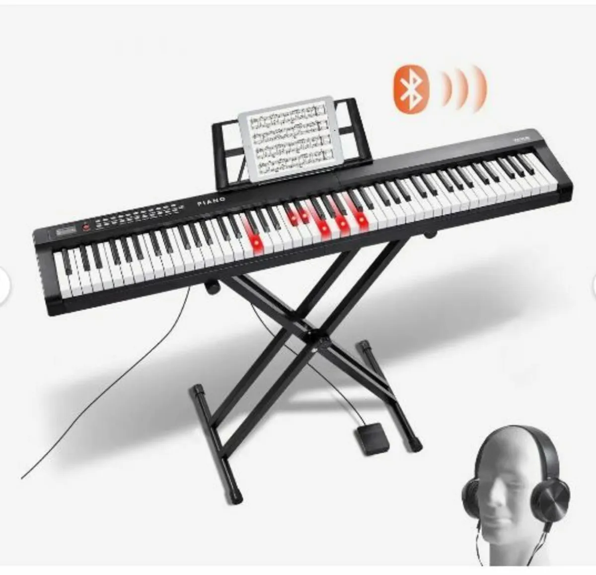 88 Key Digital Piano Keyboard, Semi Weighted - Image 1