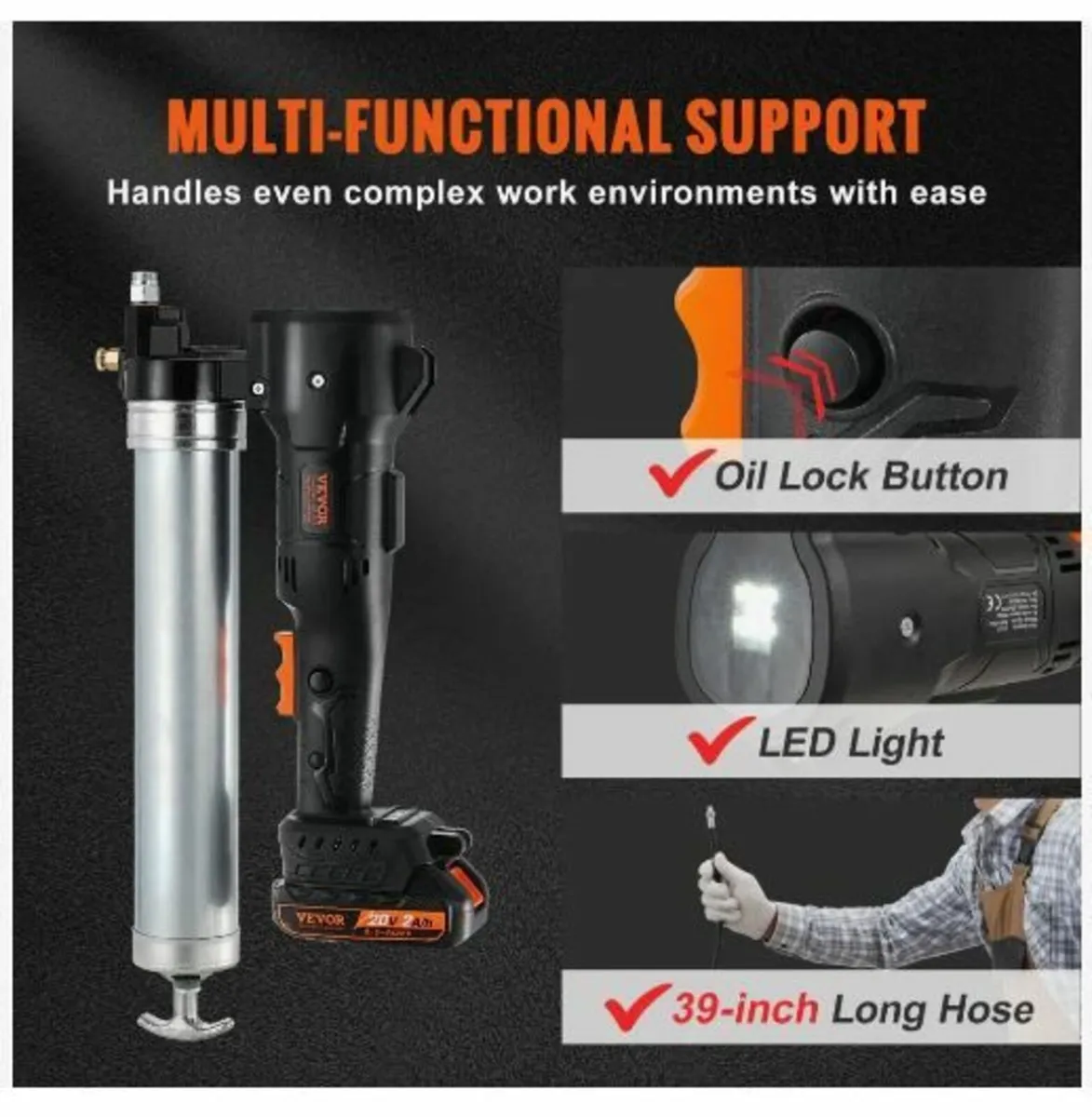 Cordless Grease Gun, 20-Volt, 10,000 PSI - Image 4