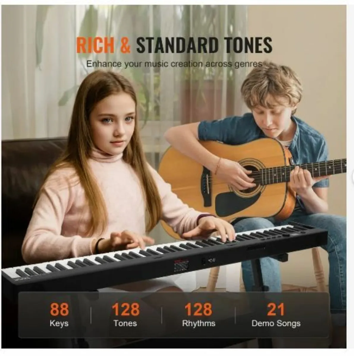 88 Key Folding Keyboard Piano, Bluetooth - Image 2