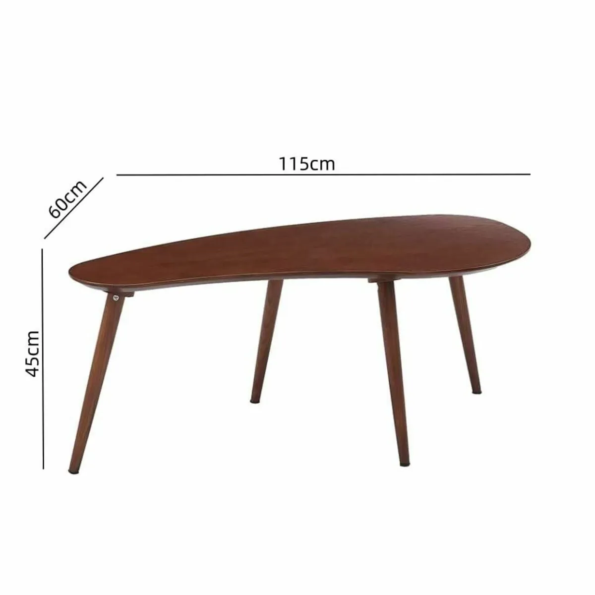 Wooden Oval Coffee Table;Mid Century Modern Side - Image 2