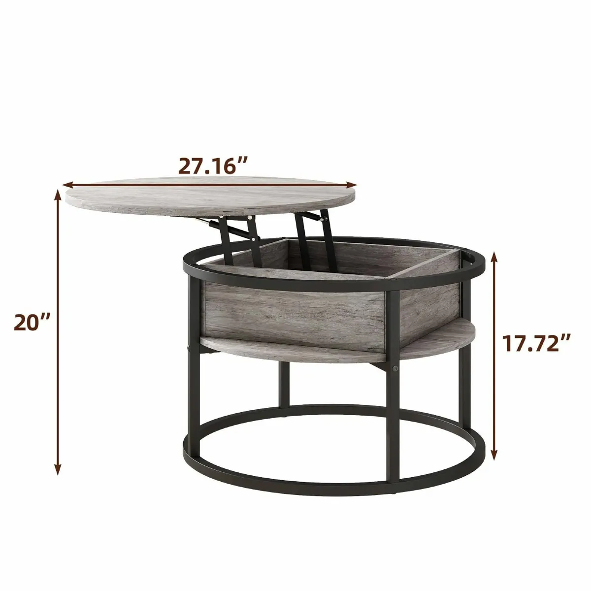 Round Coffee Table Lift Top Tables for Living - Image 2