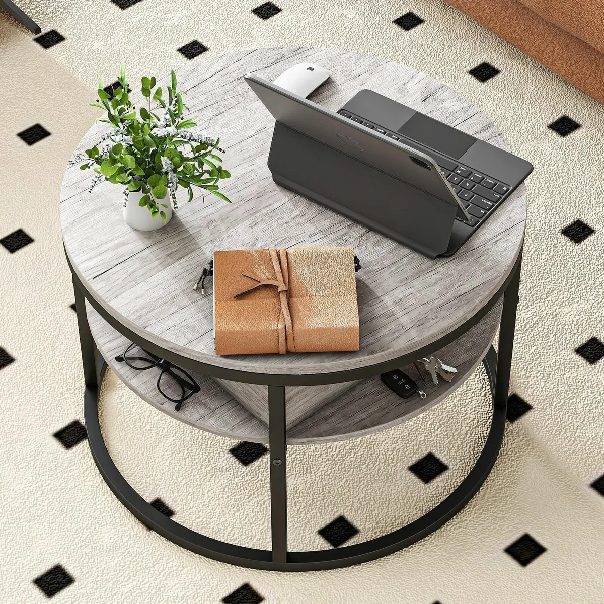 Round Coffee Table Lift Top Tables for Living - Image 3
