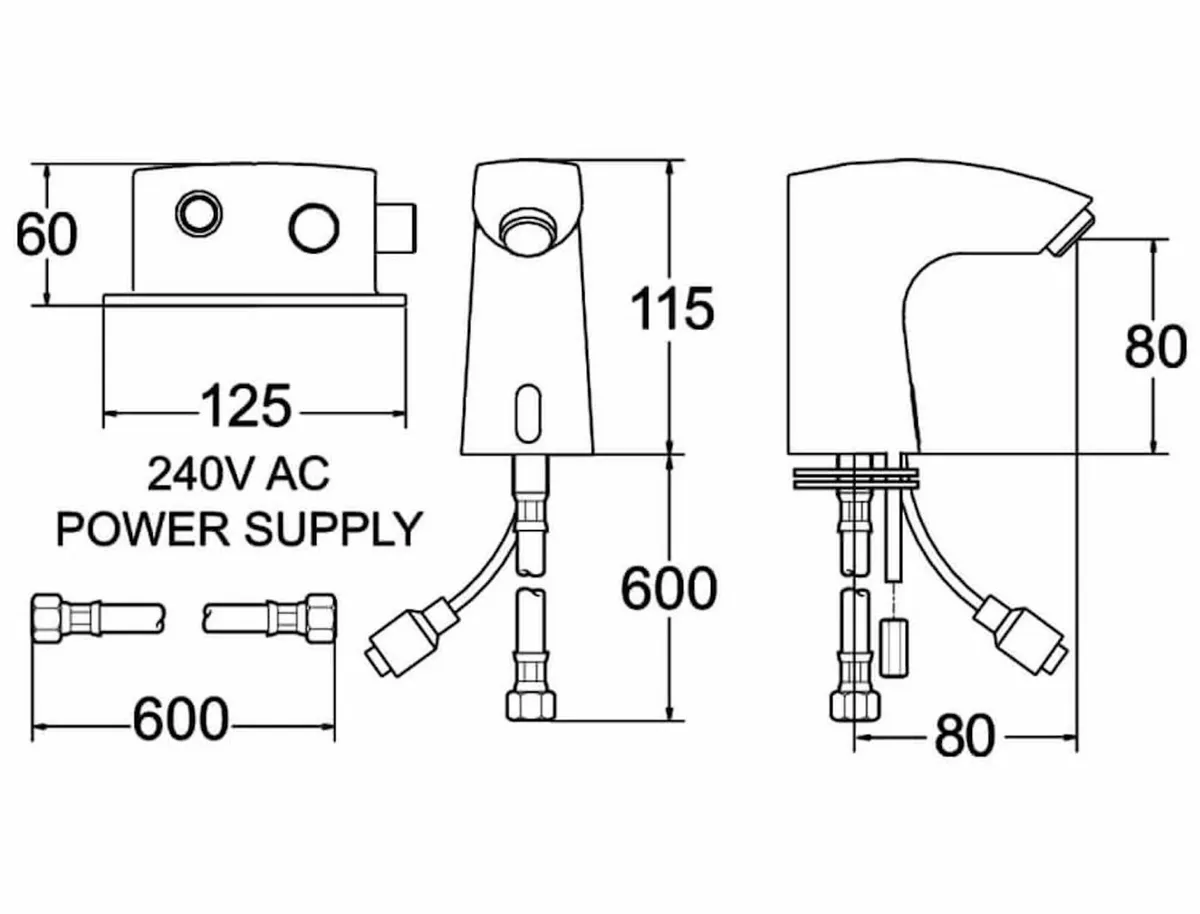 Chrome Infrared Sensor Mono Basin Tap | Touchless - Image 3