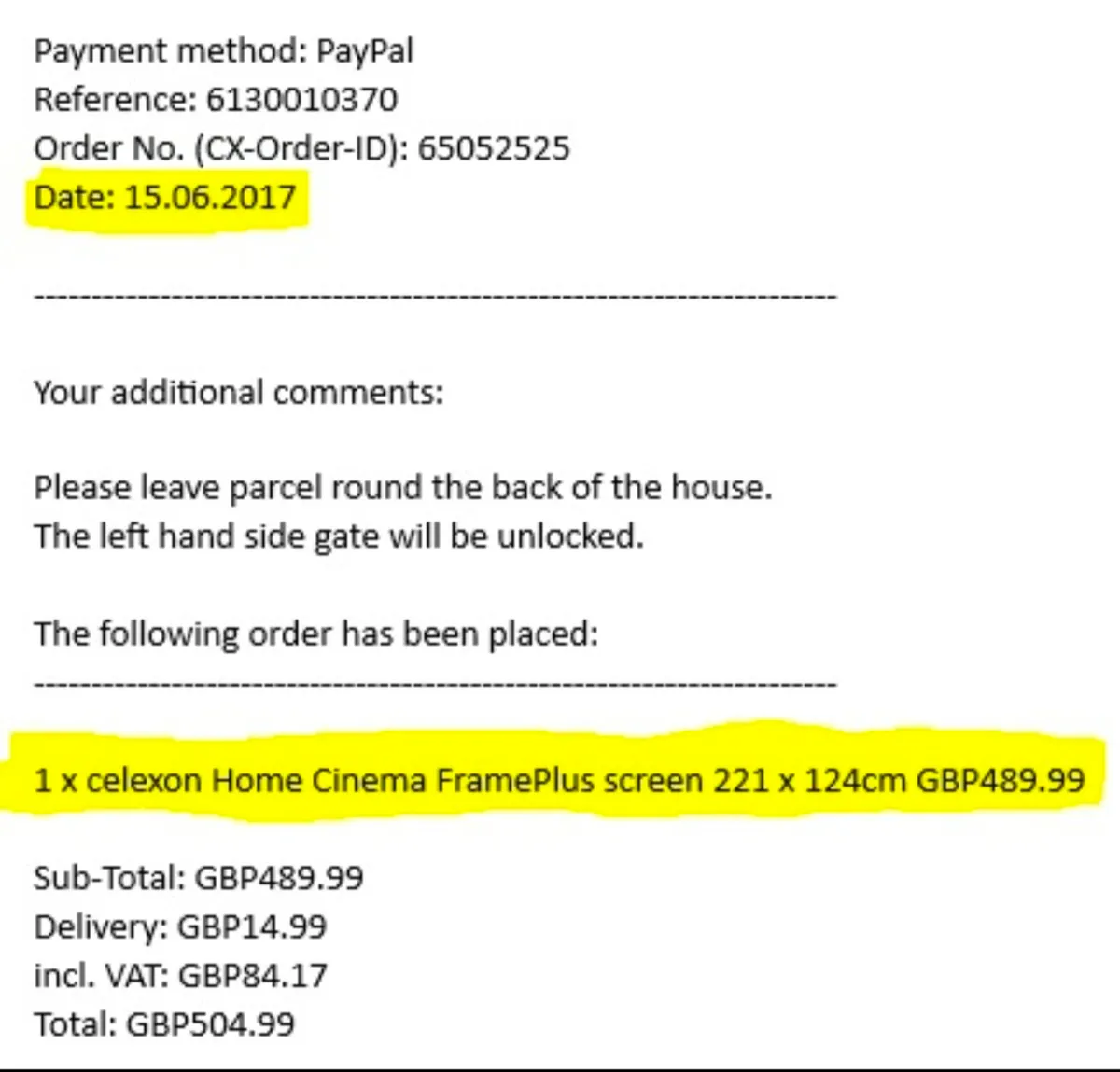 Fixed frame 100 inch projector screen