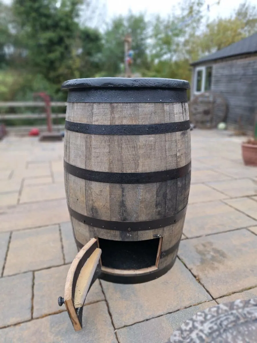 Oak barrel coal bunker - Image 1