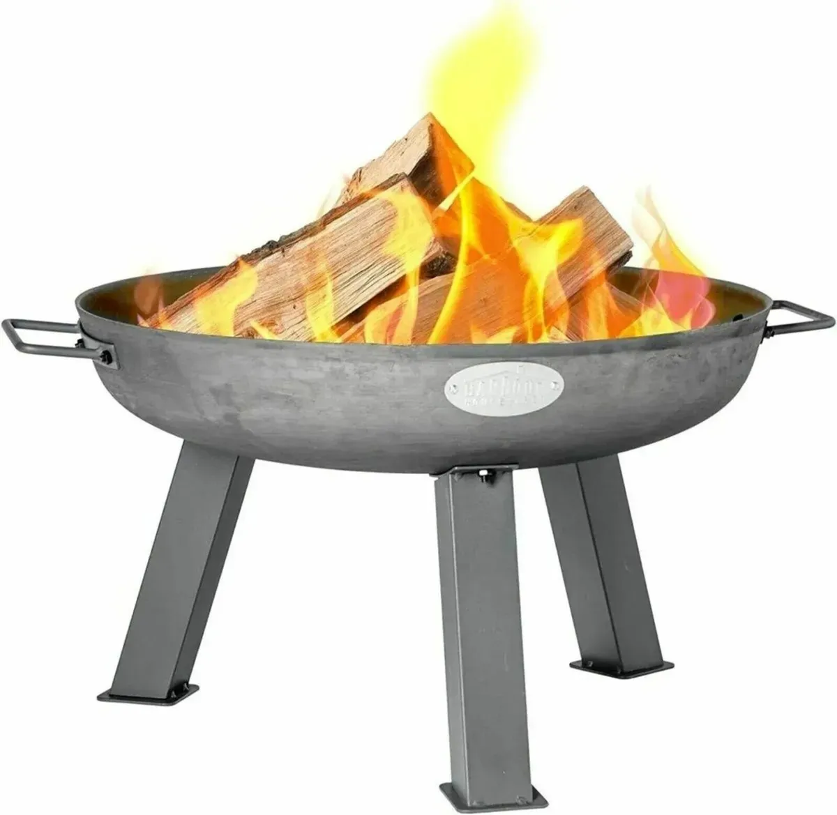 Raw Iron Patio/Garden Fire Pit Burner with Handles - Image 2