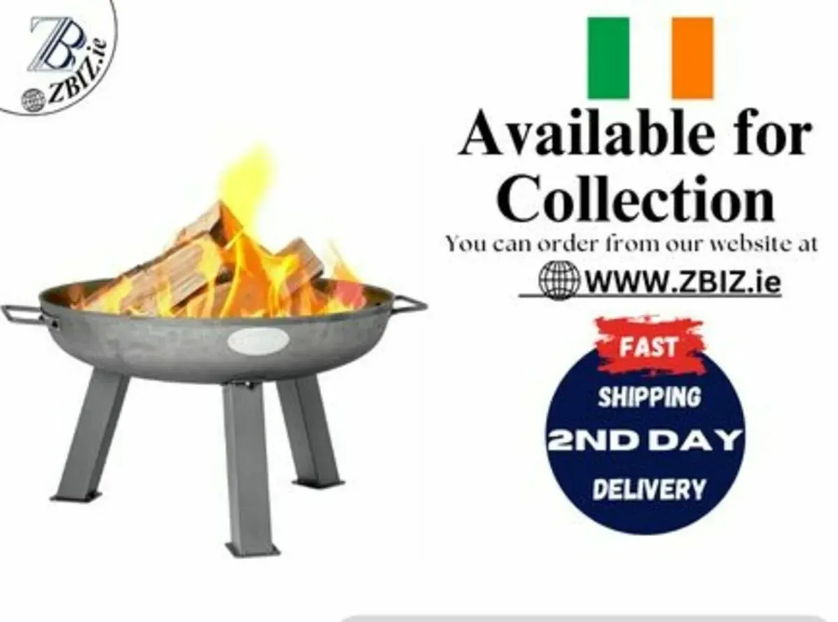 Raw Iron Patio/Garden Fire Pit Burner with Handles - Image 1