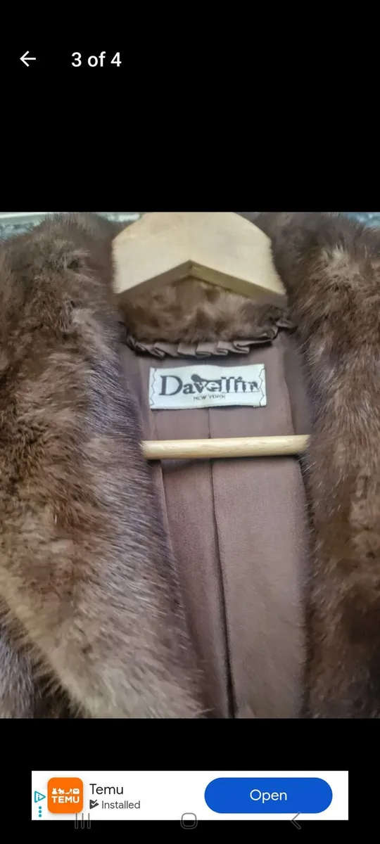 Real mink ladies fur long brown coat (post incl) - Image 3