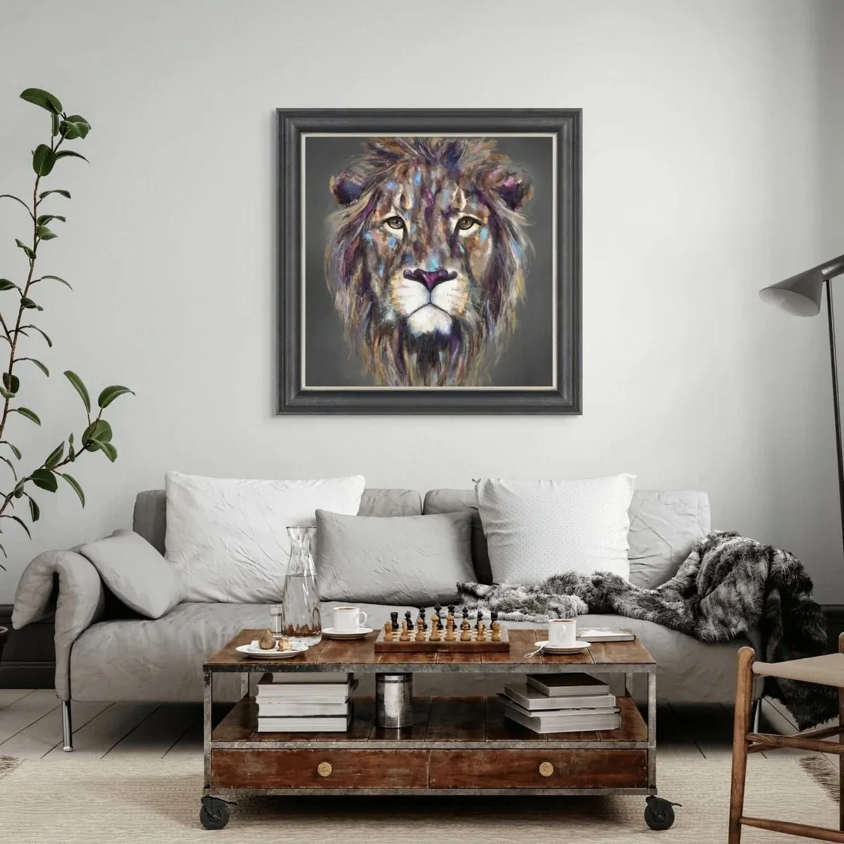 Brand New -Artko Kendi Lion -Large Framed Picture - Image 2