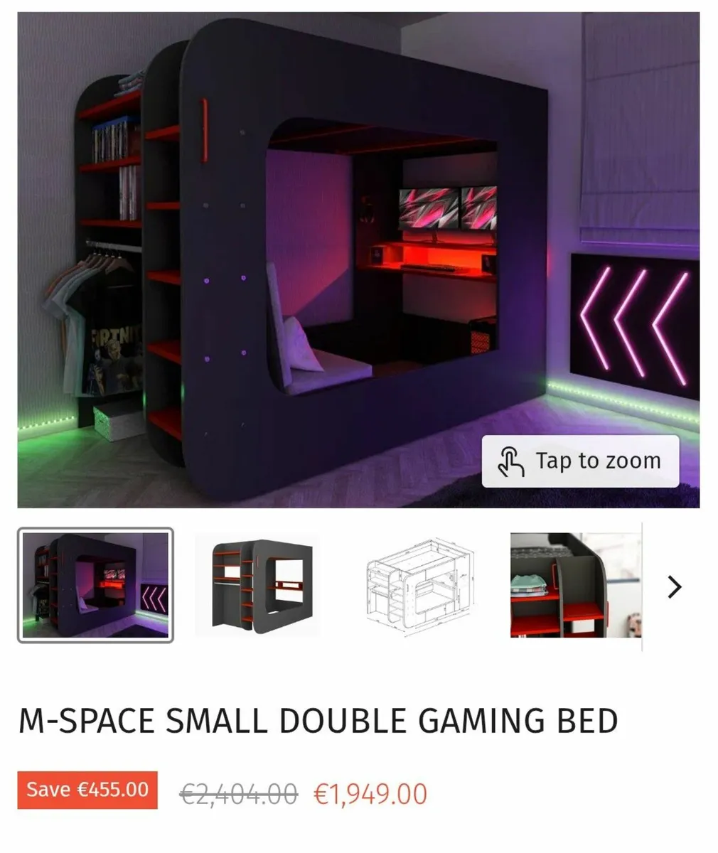 Gaming bed with desk - Image 3