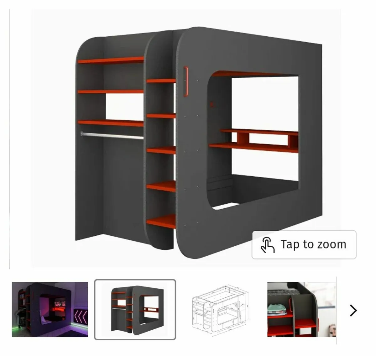 Gaming bed with desk - Image 2