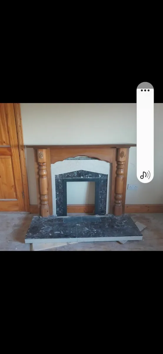Marrble fireplace withhearth + large marble hearth - Image 3