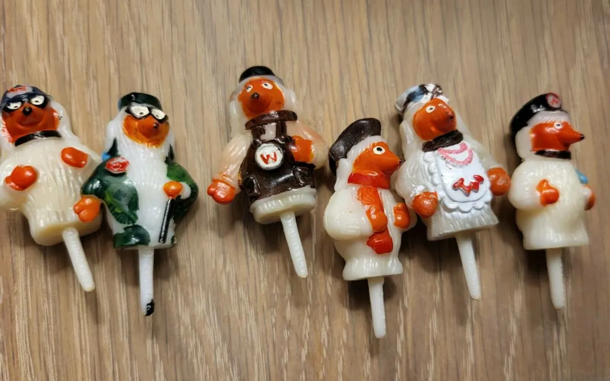 Vintage Womble candle holders.