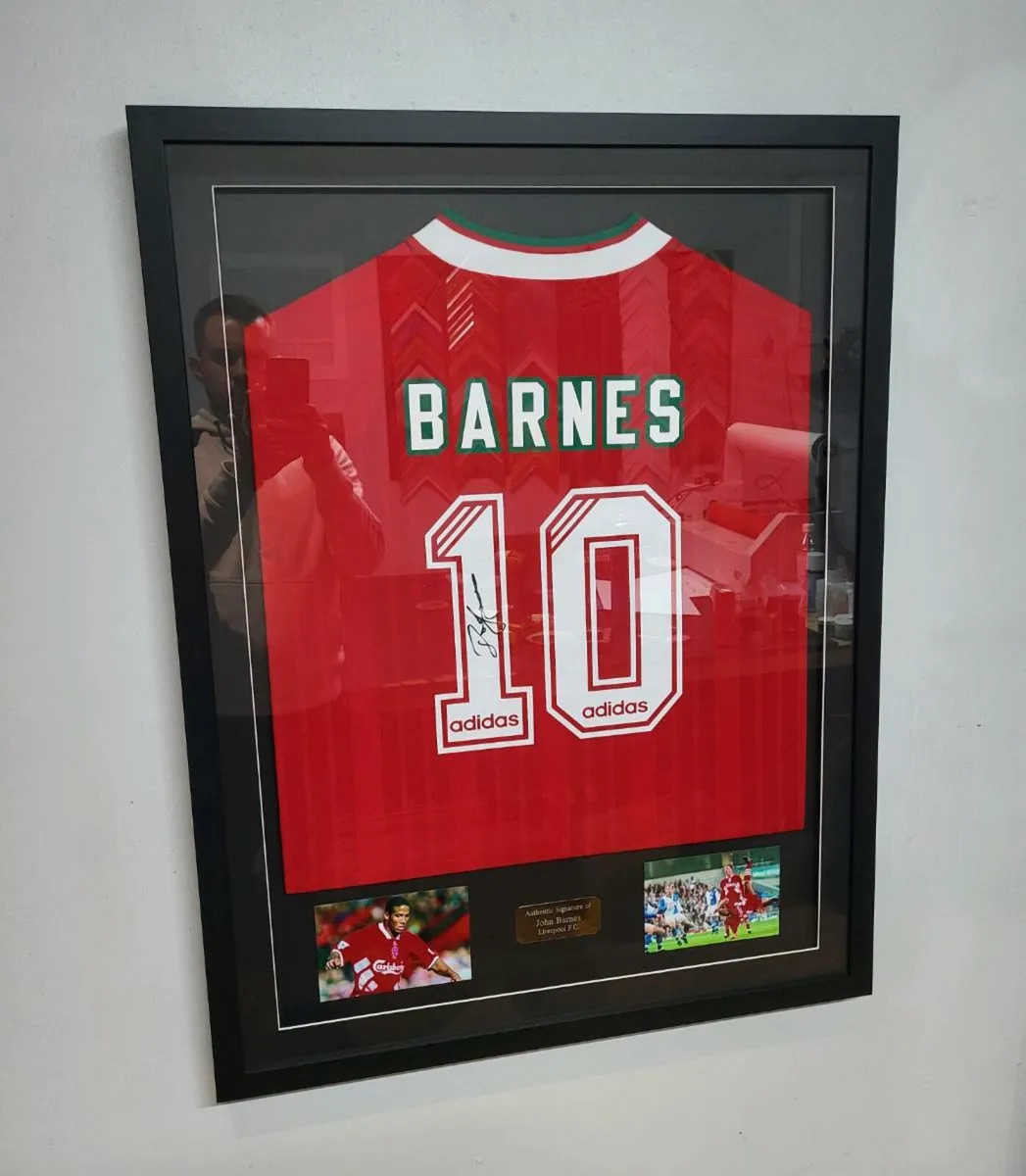 John Barnes Framed Signed Liverpool F.C. Shirts - Image 3