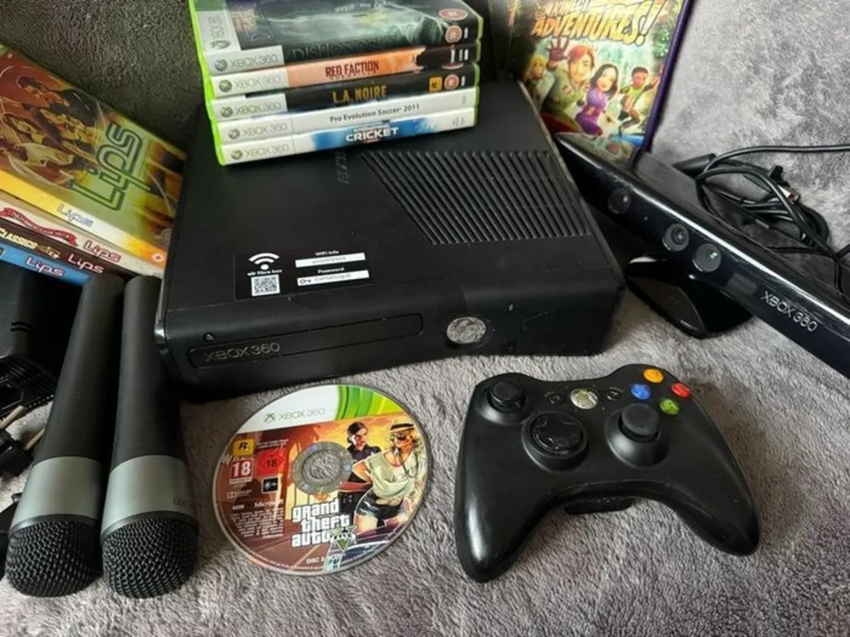 Xbox 360S Bundle Kinect Karaoke Controller Games - Image 4
