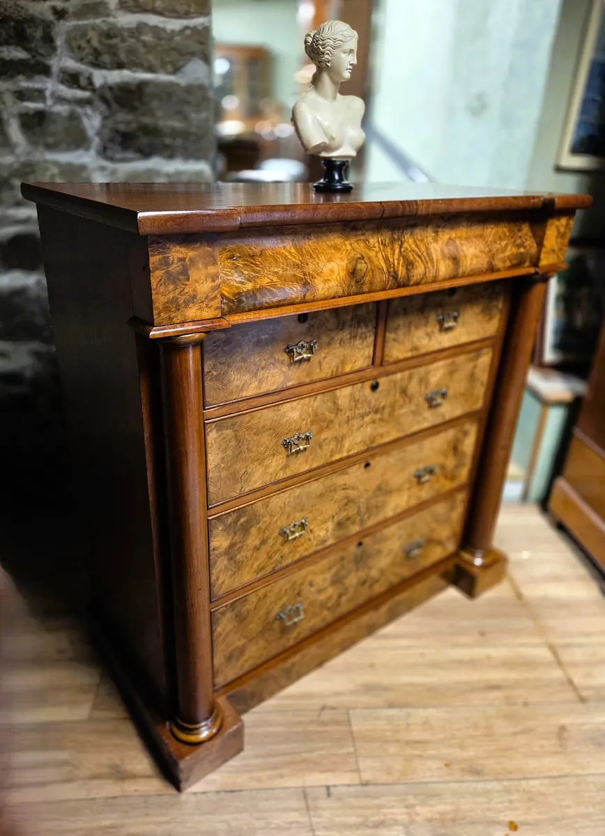 Large Victorian Burr Walnut Chest- Circa 1870 - Image 2