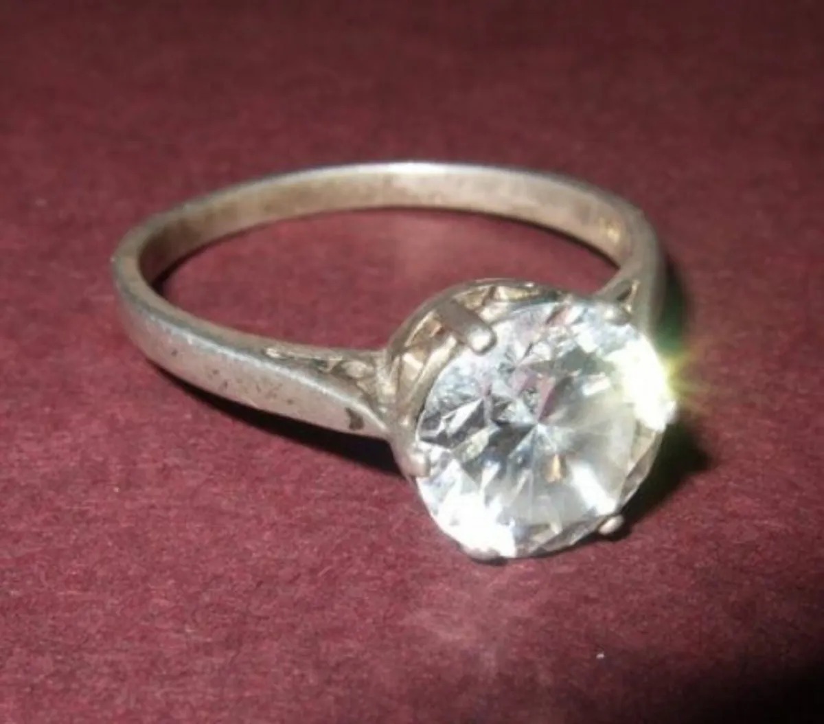 Vintage Hallmarked Silver approx 2ct Solitaire - Image 3