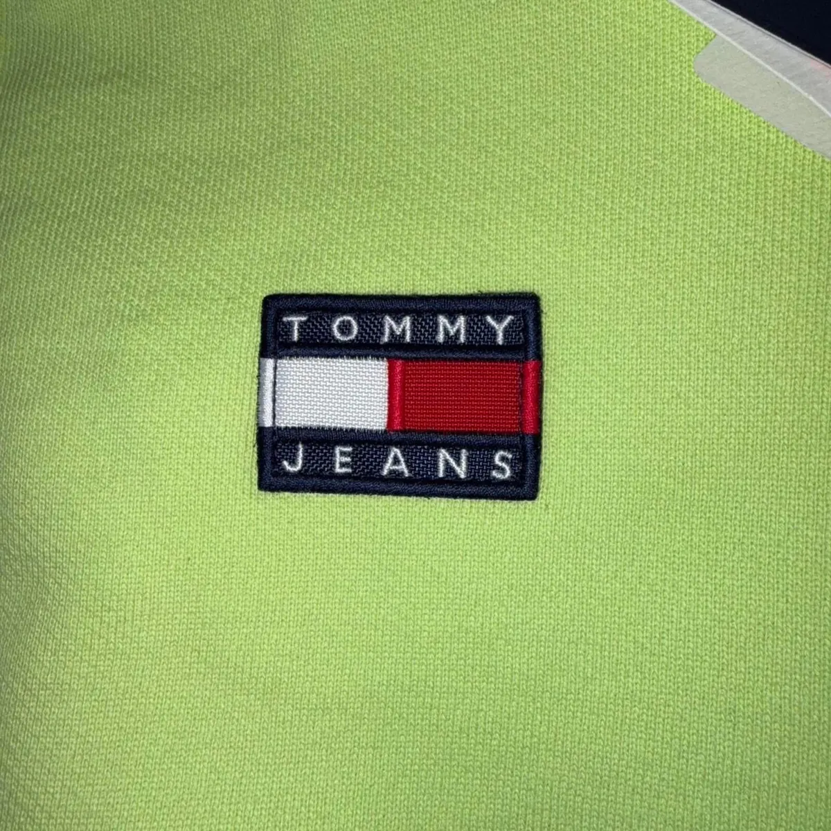 ATommy Jeans Cropped Sweatshirt – Lime Green  Size - Image 4