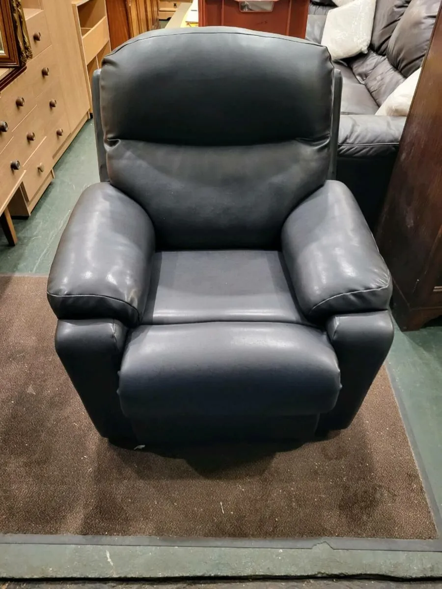Black Faux leather Armchair - Image 1