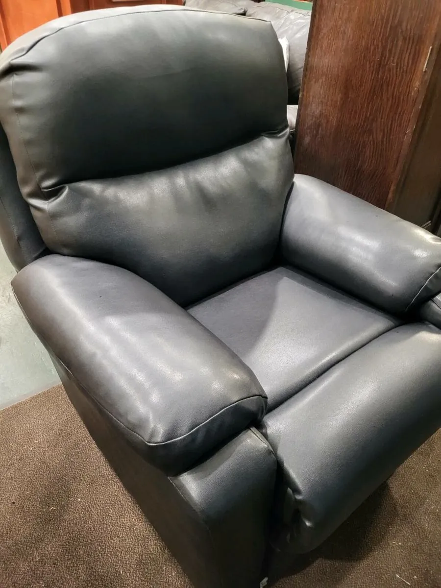 Black Faux leather Armchair - Image 2