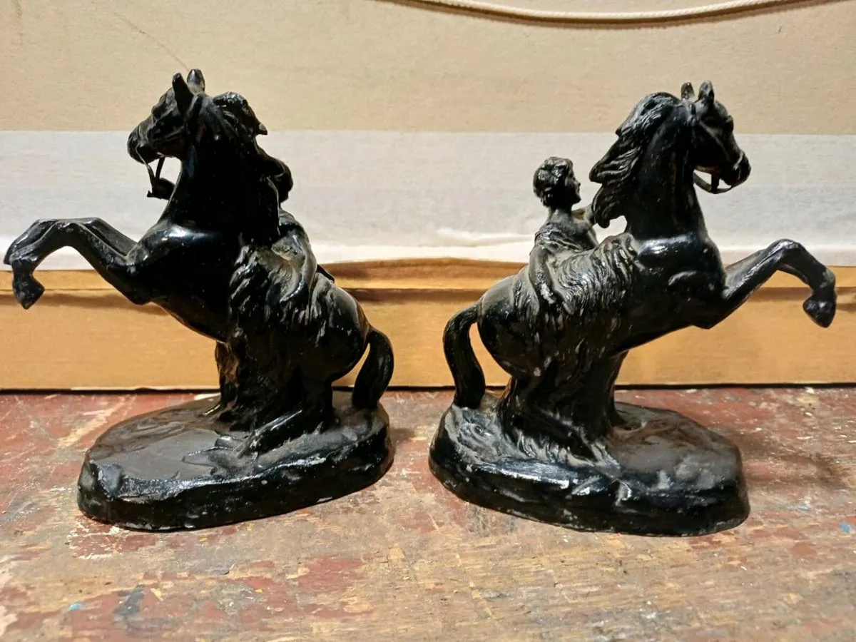 Vintage Metal Miniature Marley Horse Sculptures - Image 4