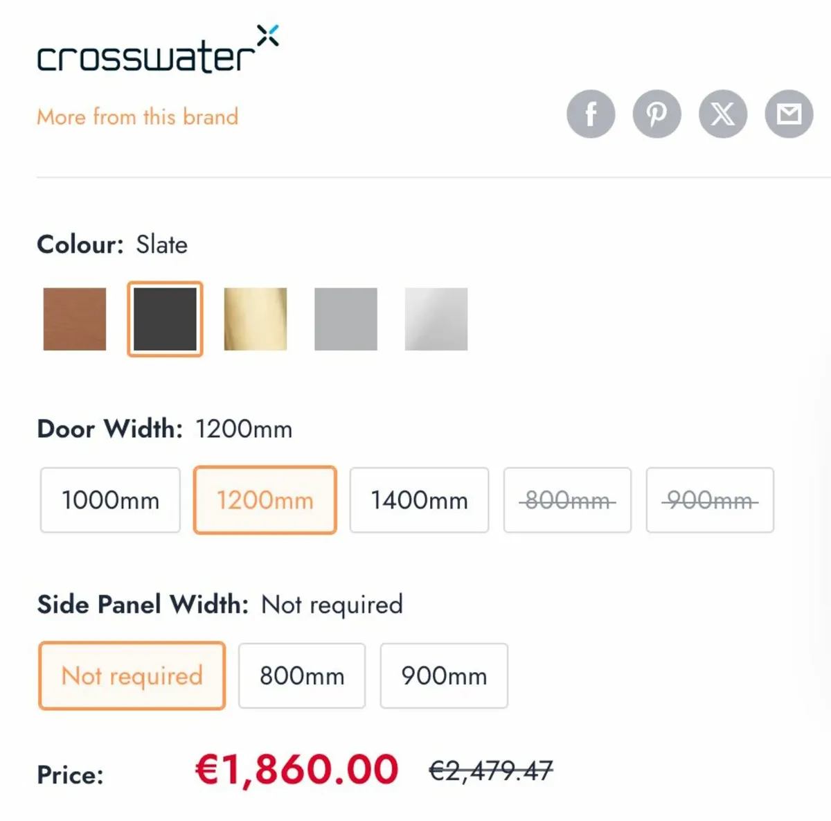 Optix 10 Crosswater Pivot Shower Door - Image 2