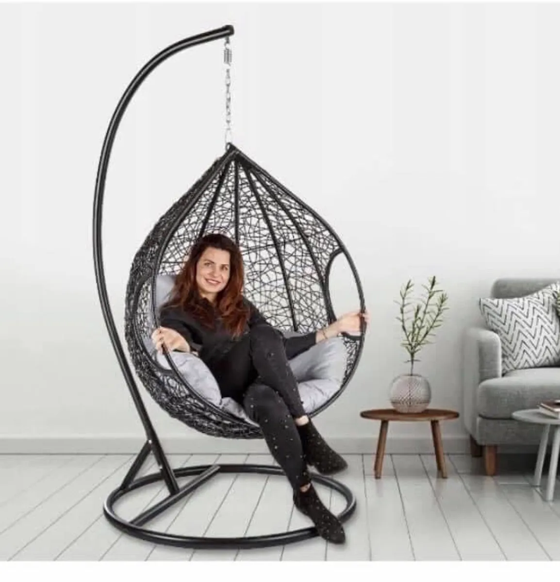 NEW RATTAN HANGING SWING EGG CHAIR - DELIVERY - Image 1