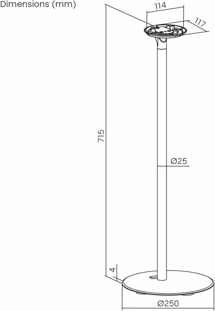 MyWall Sonos Era100 Floor Stands - White (Pair) - Image 3