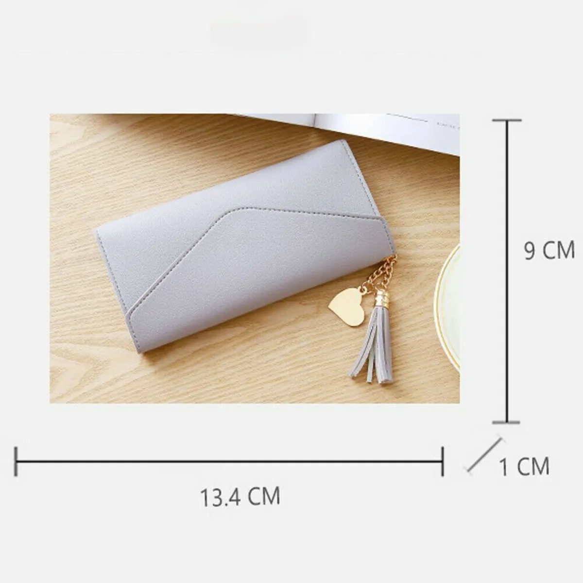 Women Leather Envelope Clutch Wallet Long Card Hol