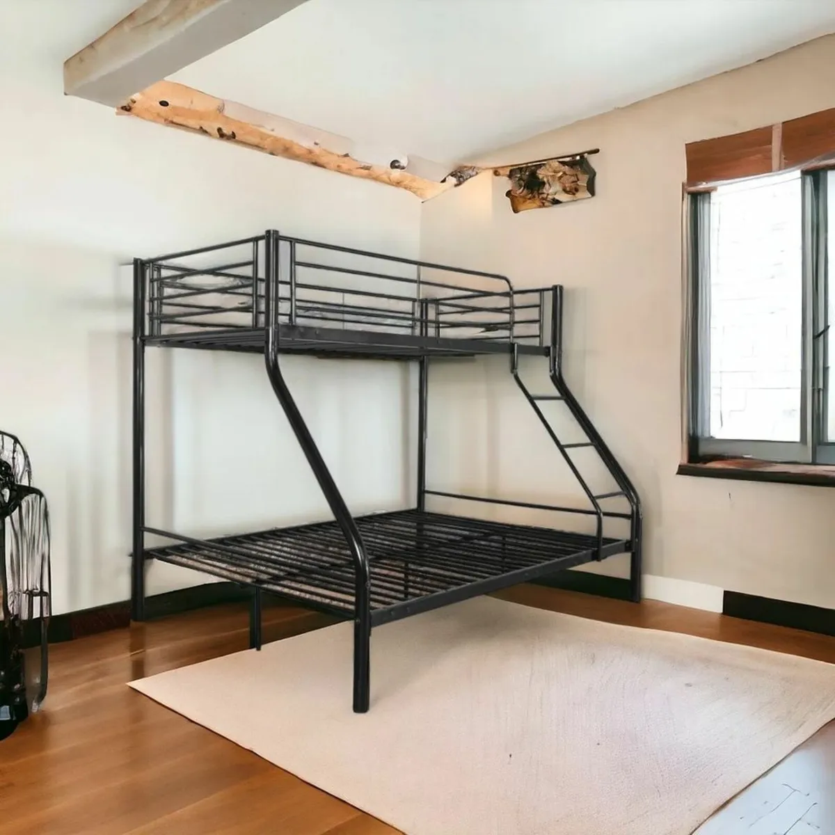 Black Double Metal Bunk Bed Free Delivery - Image 1