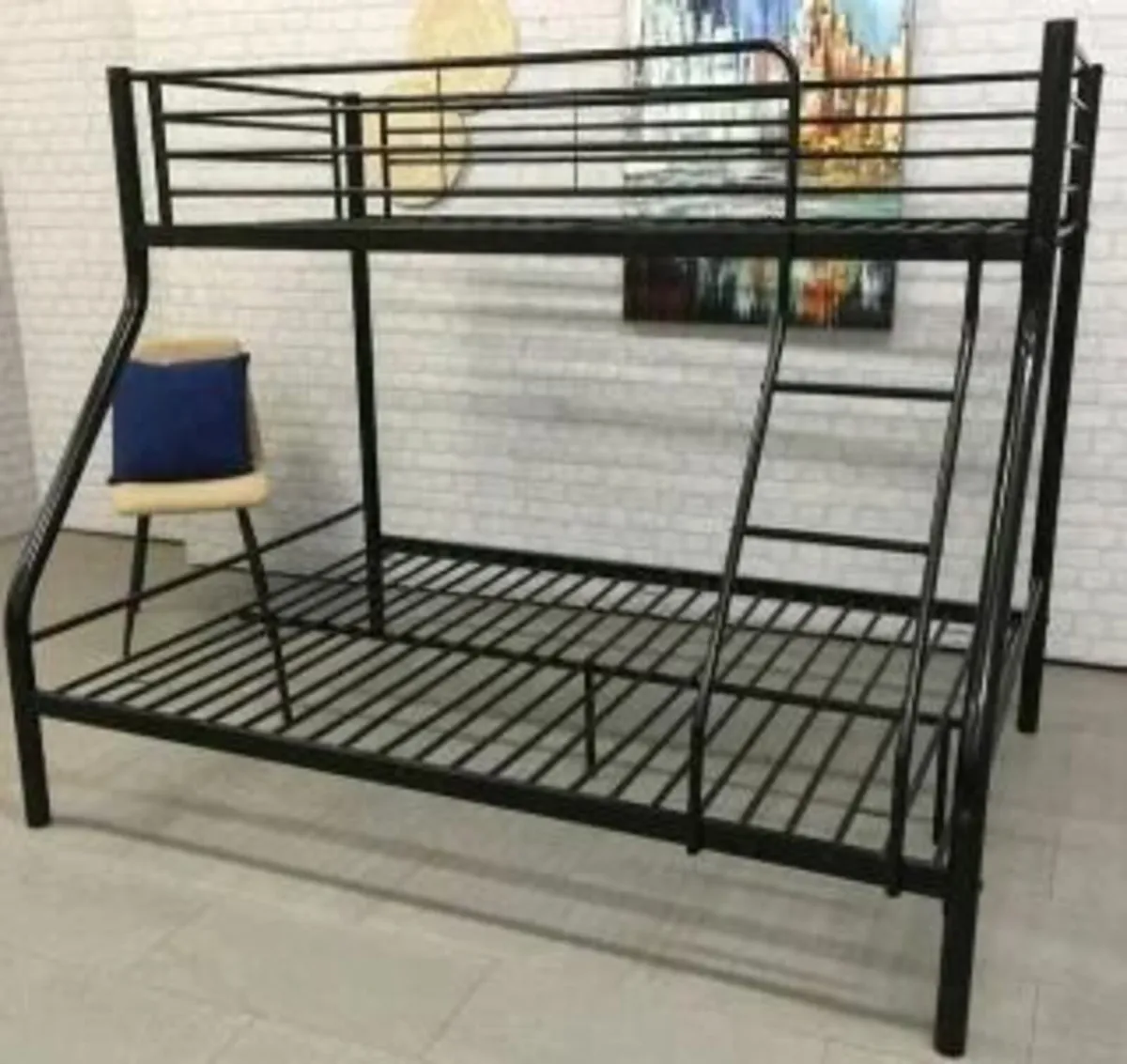 Black Double Metal Bunk Bed Free Delivery - Image 2