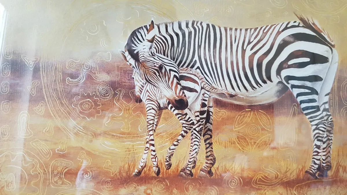 2Pc.Vanessa Jayne Framed Prints Lion &Zebra Family - Image 4